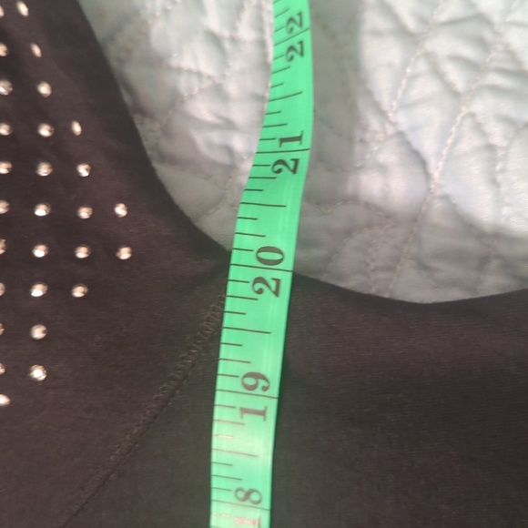 Cover Stitched - Black Blouse Top with shiny studs on arms. size Large NWT - Picture 8 of 9